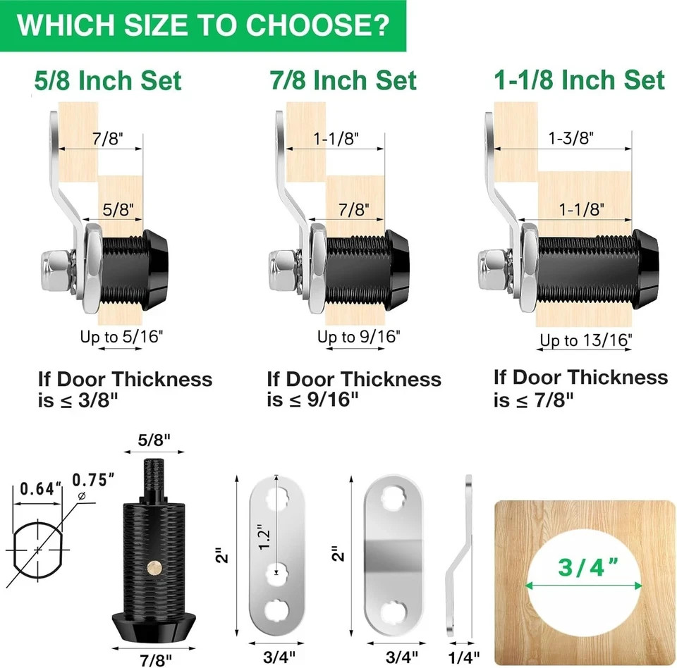 2 Pack Keyed Alike RV Storage Locks with Keys for Cabinets and Tool Boxes