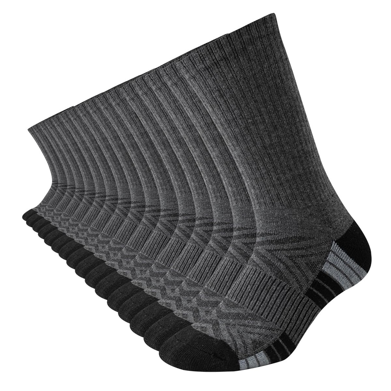JOYNÉE 8 Pair Mens Thick Cushioned Athletic Crew Socks Breathable Moisture