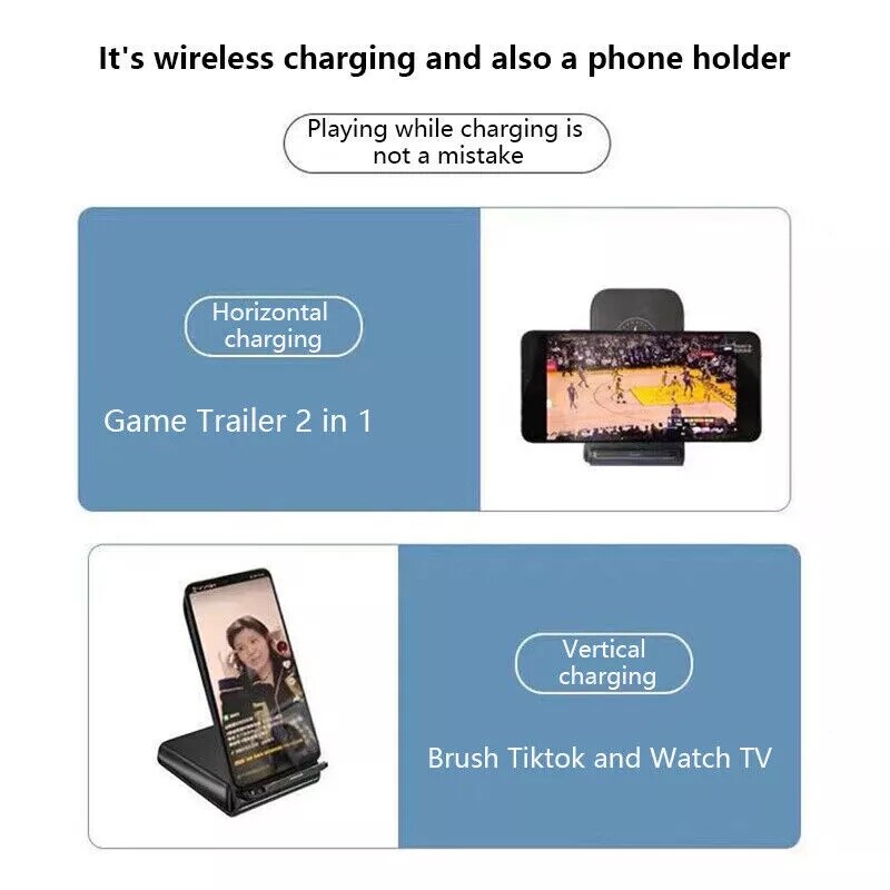 30W Wireless Charger Charging Stand Dock For Samsung iPhone Android Cell Phone
