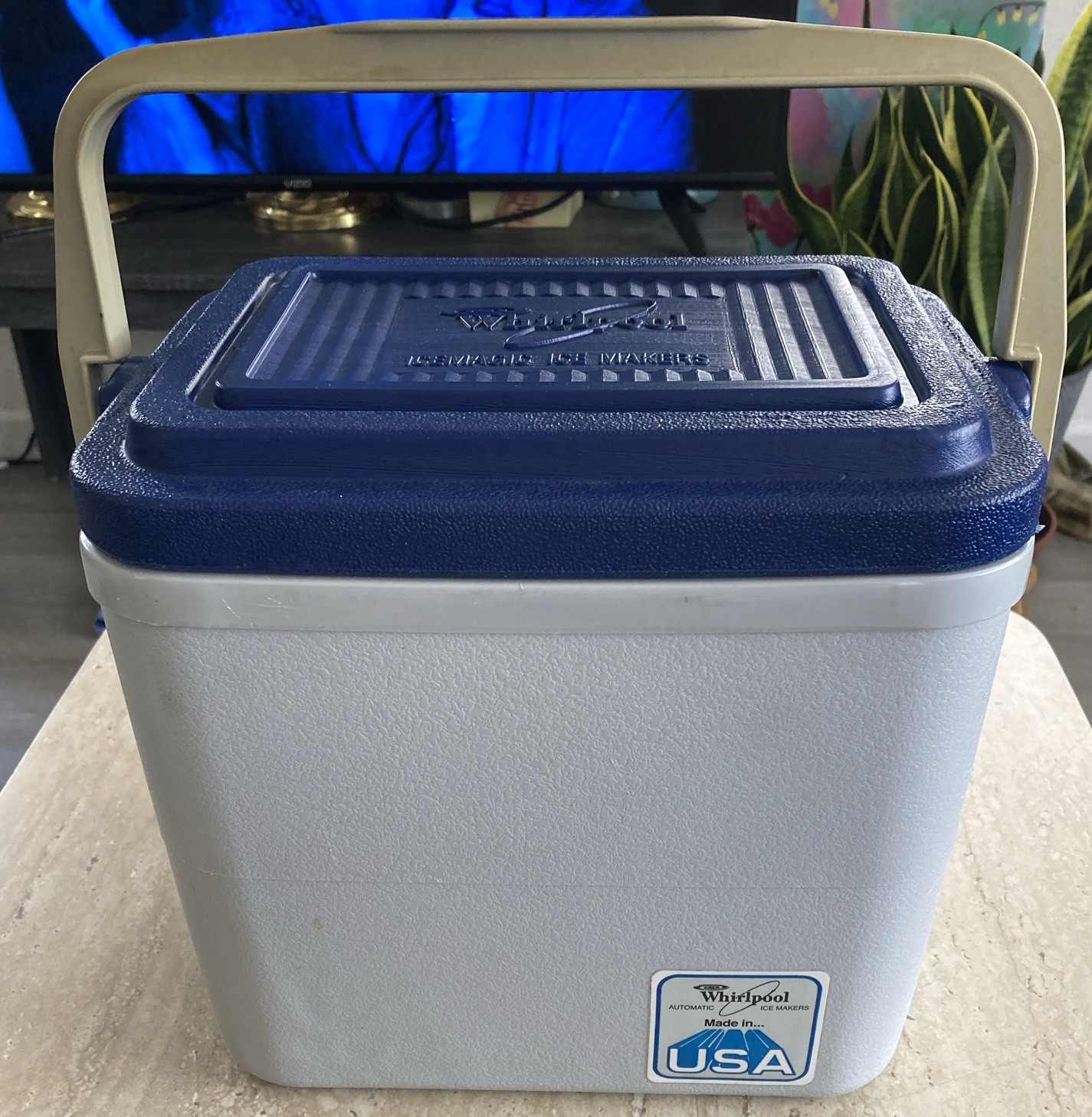 Vintage Whirlpool Cooler Ice Chest Made in USA Gray Blue 1970s 1980s Coleman