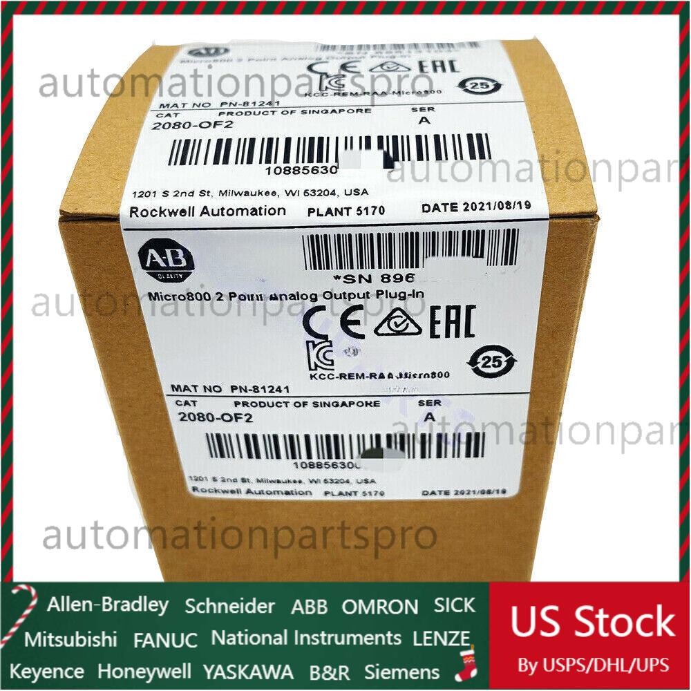 AB 2080-OF2 Micro800 2 Point Analog Output Module 2080OF2 Sealed US Free Tax