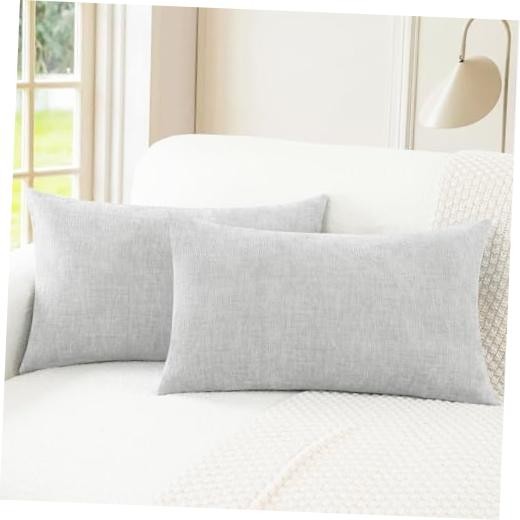 Throw Pillow Covers Decorative 12 X 20 20" x 12" (Pack of 2) Moonbeam Gray