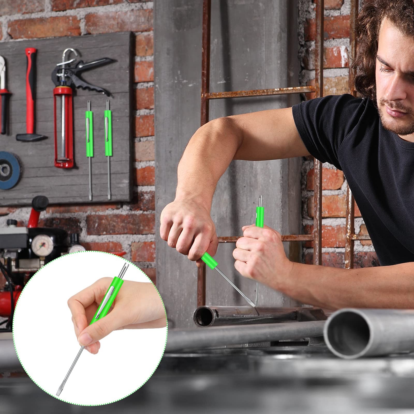 10 Pcs Pocket Screwdriver with Valve Core Removal Tools Mini Screwdriver Set