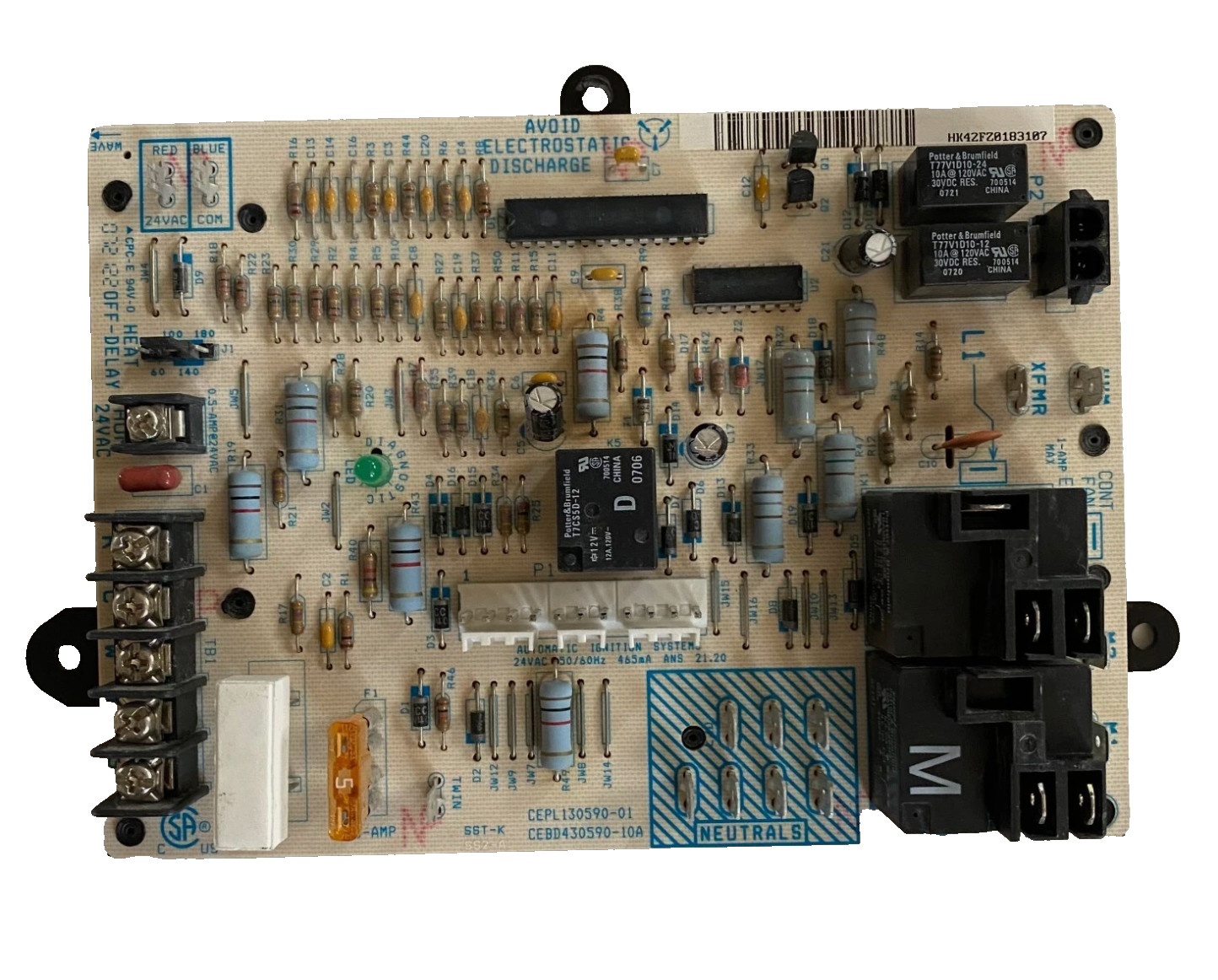 HK42FZ018 GUARANTEED WORKING TESTED GOOD furnace Control board CEPL130590-01