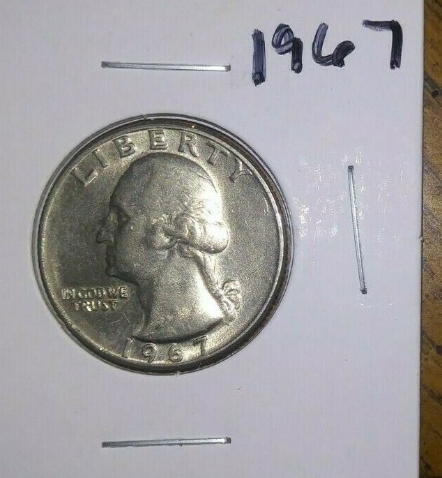 1967 - Washington Quarter + Protective coin flip
