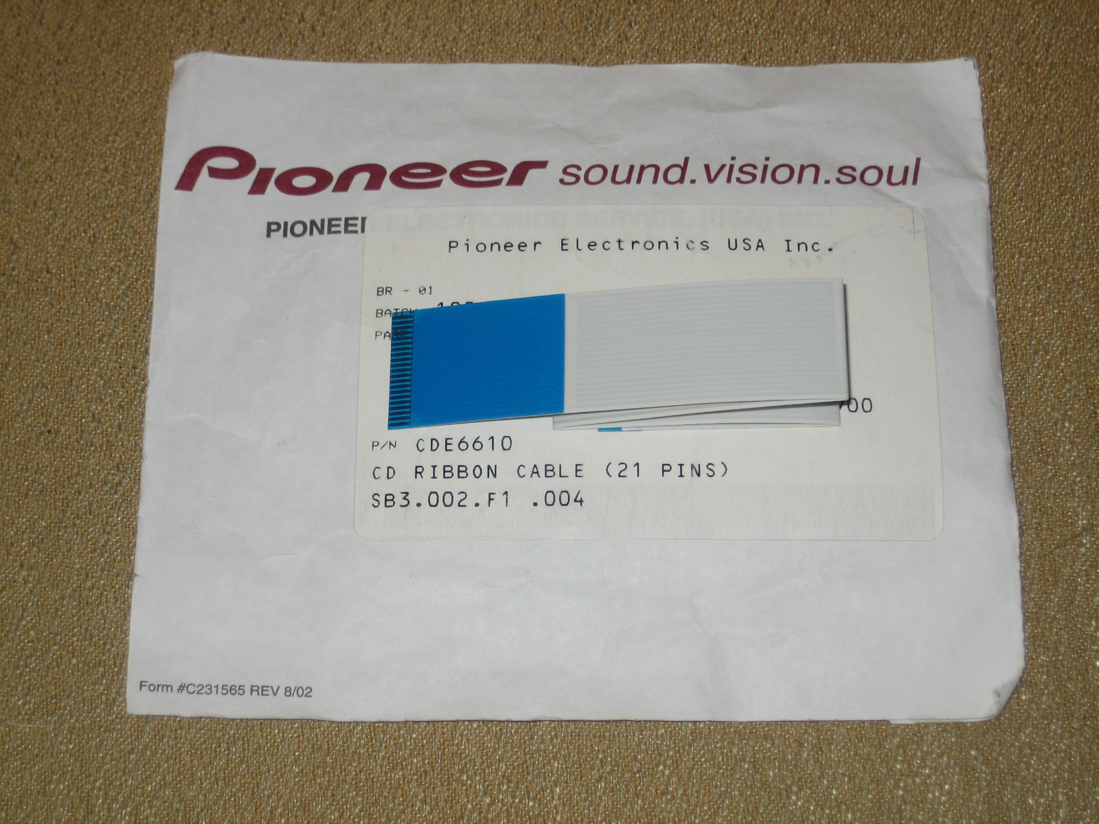 PIONEER FLEX CABLE CDE6610 USED IN VARIOUS MODELS