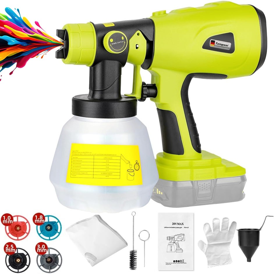 Paint Sprayer for Ryobi One+ 18V Battery w/1000ML Large Container Even Coverage