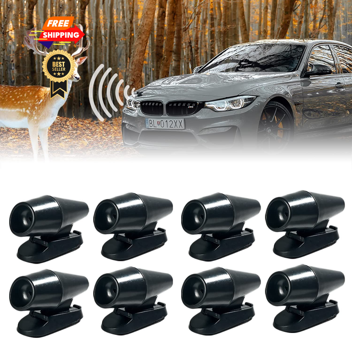 AOCISKA 8 Pieces Deer Whistle,Deer Warning Whistles Device for Car,Save Deer...