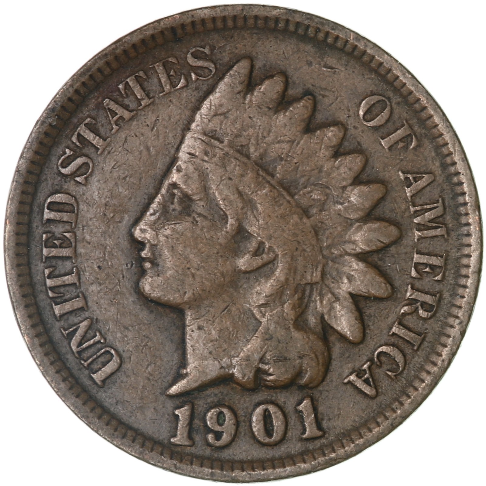 1901 (P) Indian Head Cent Very Good Penny VG