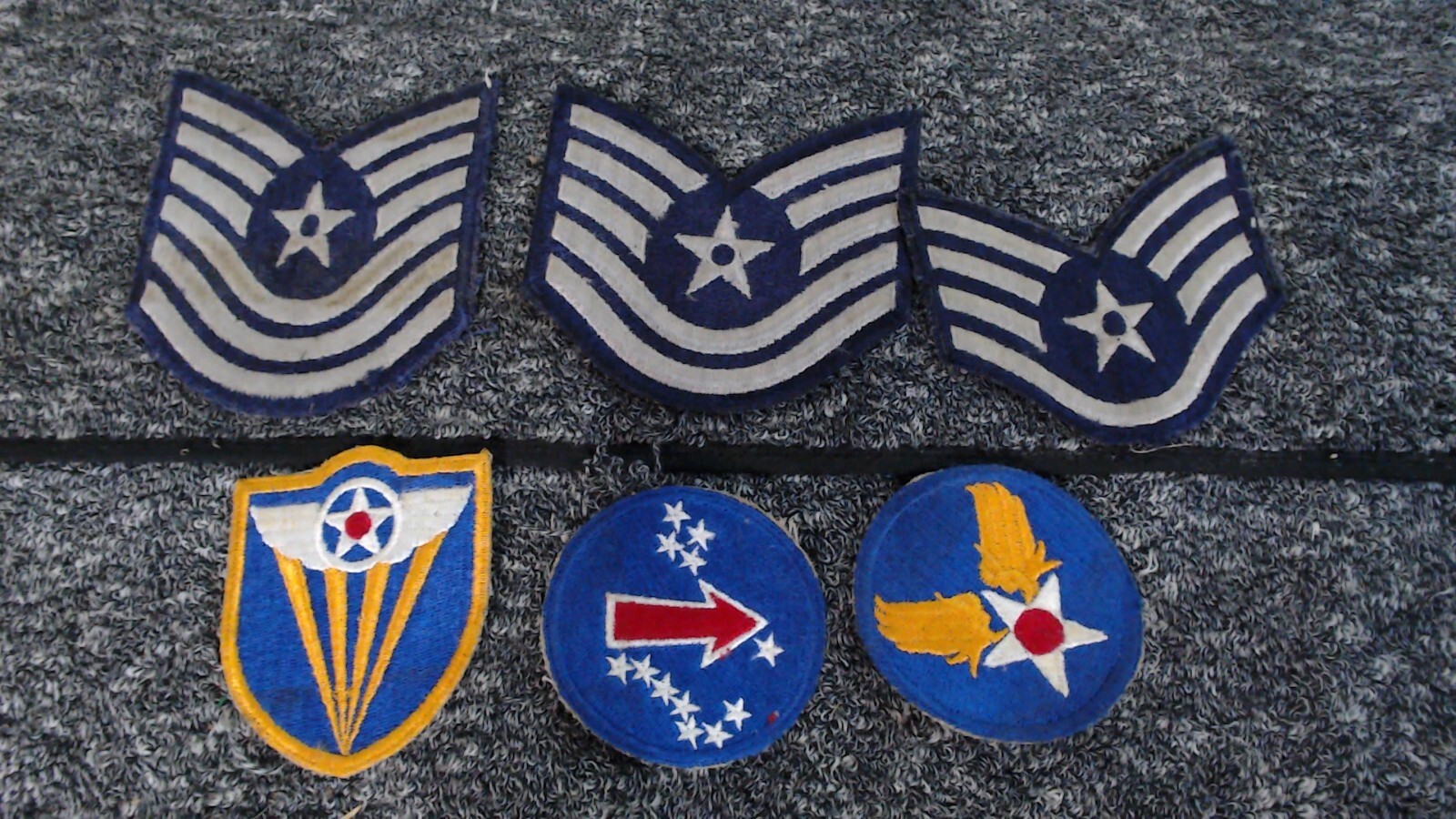 6- WWII Era US Air Force Senior Airman Stripes Chevron Military Patches USAAF