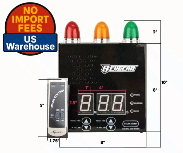 Revgear Digital Boxing MMA Gym Interval Workout Timer With Remote Control New