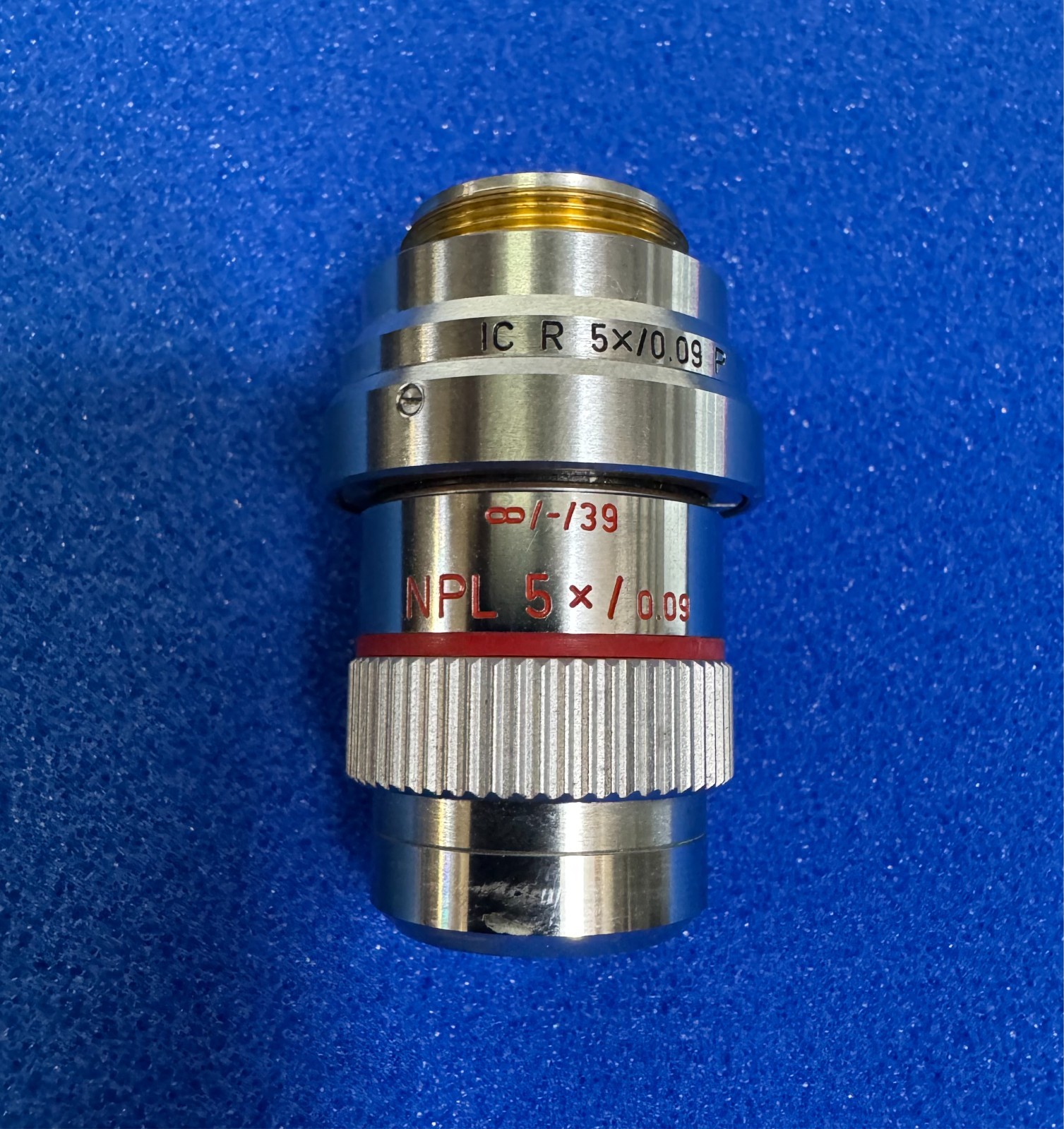 Leitz NPL 5X/0.09 P Microscope Objective Lens Nomarski ICR Polarizing DIC Prism