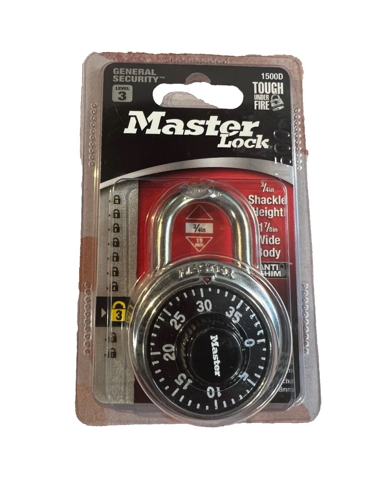 Master Lock Combination 1-7/8 in. (48mm) Wide Black Dial Locker Lock Stainless