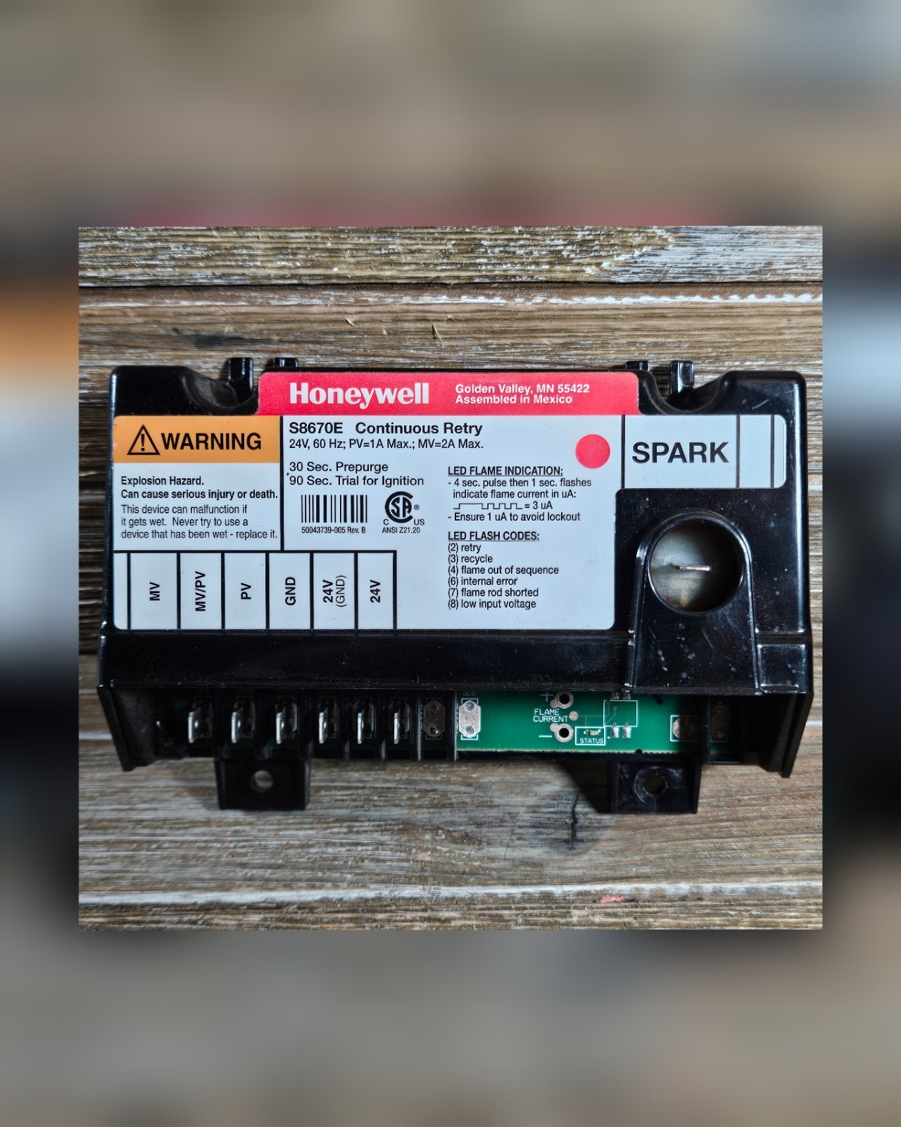 Honeywell S8670E Furnace Pilot Module Control Board S8670E3003