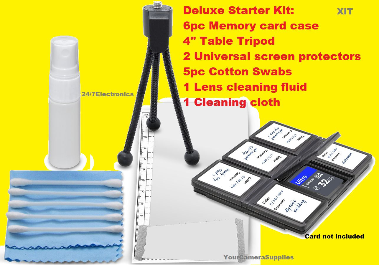 11pcs CLEANING KIT CARD CASE TRIPOD to CANON SX400 SX410 SX420 SX430 SX432 IS