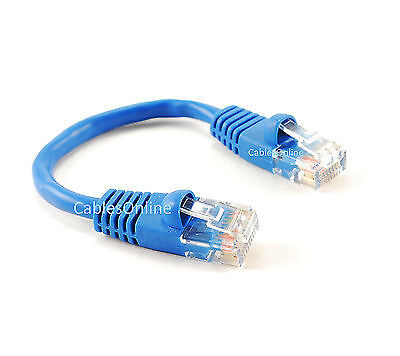 10-PACK 6 inch CAT5e UTP RJ45 Network Ethernet Patch Cable Blue
