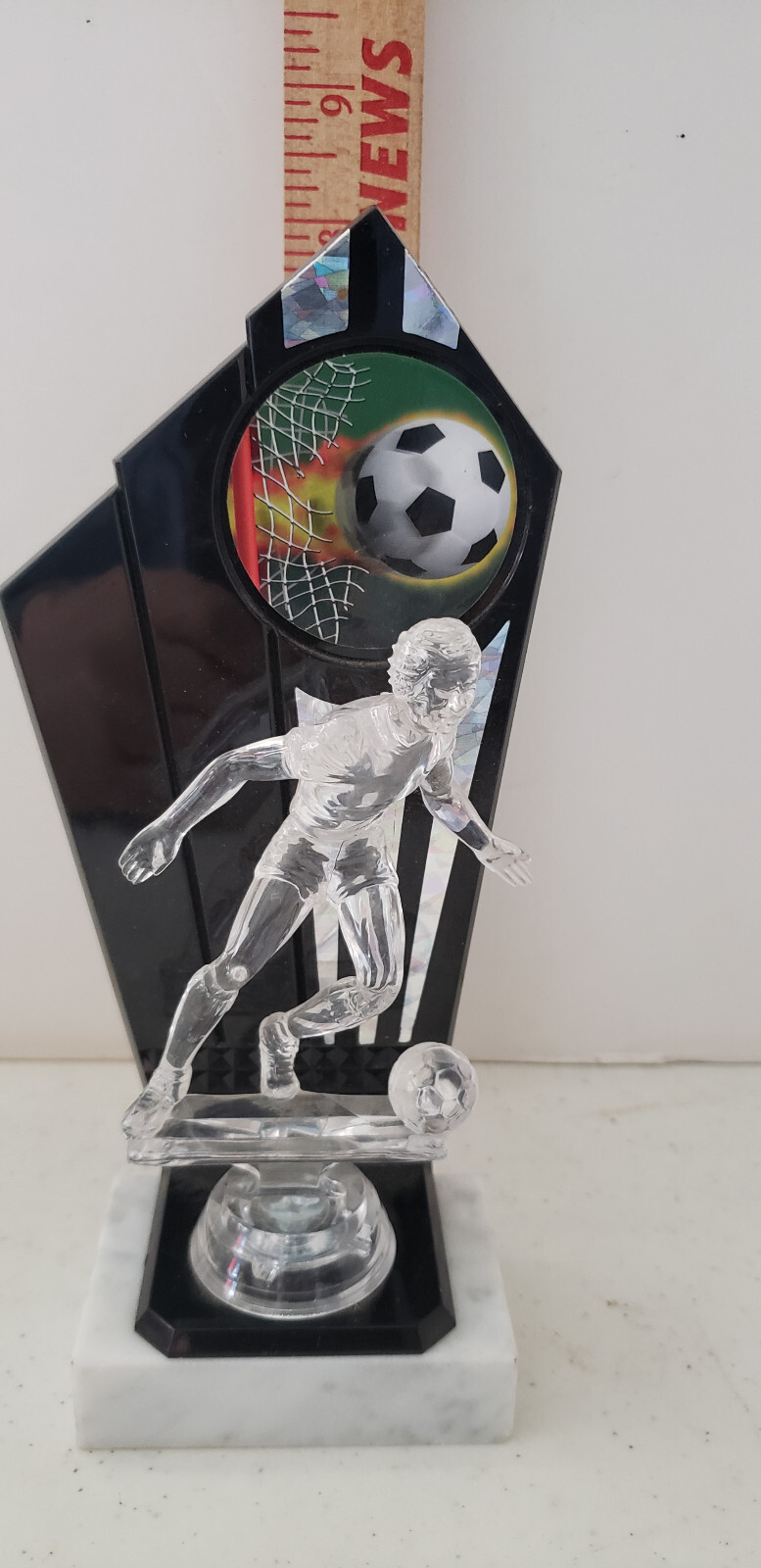 Soccer Trophy award tall acrylic and Marble Base