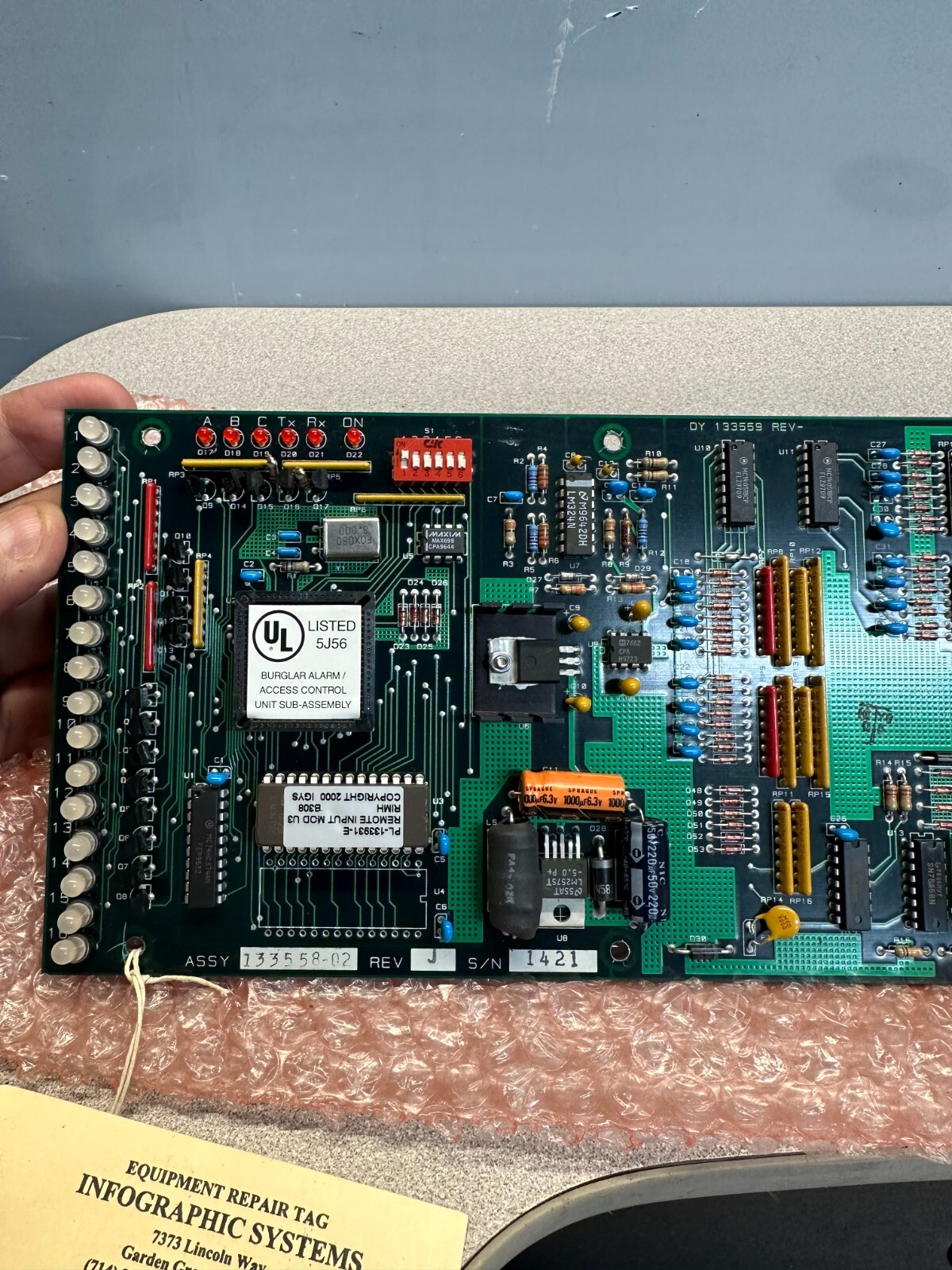 INFOGRAPHICS 133558-02/ 16 INPUT BURGLAR ALARM ACU PROCESSOR. REFURBISHED