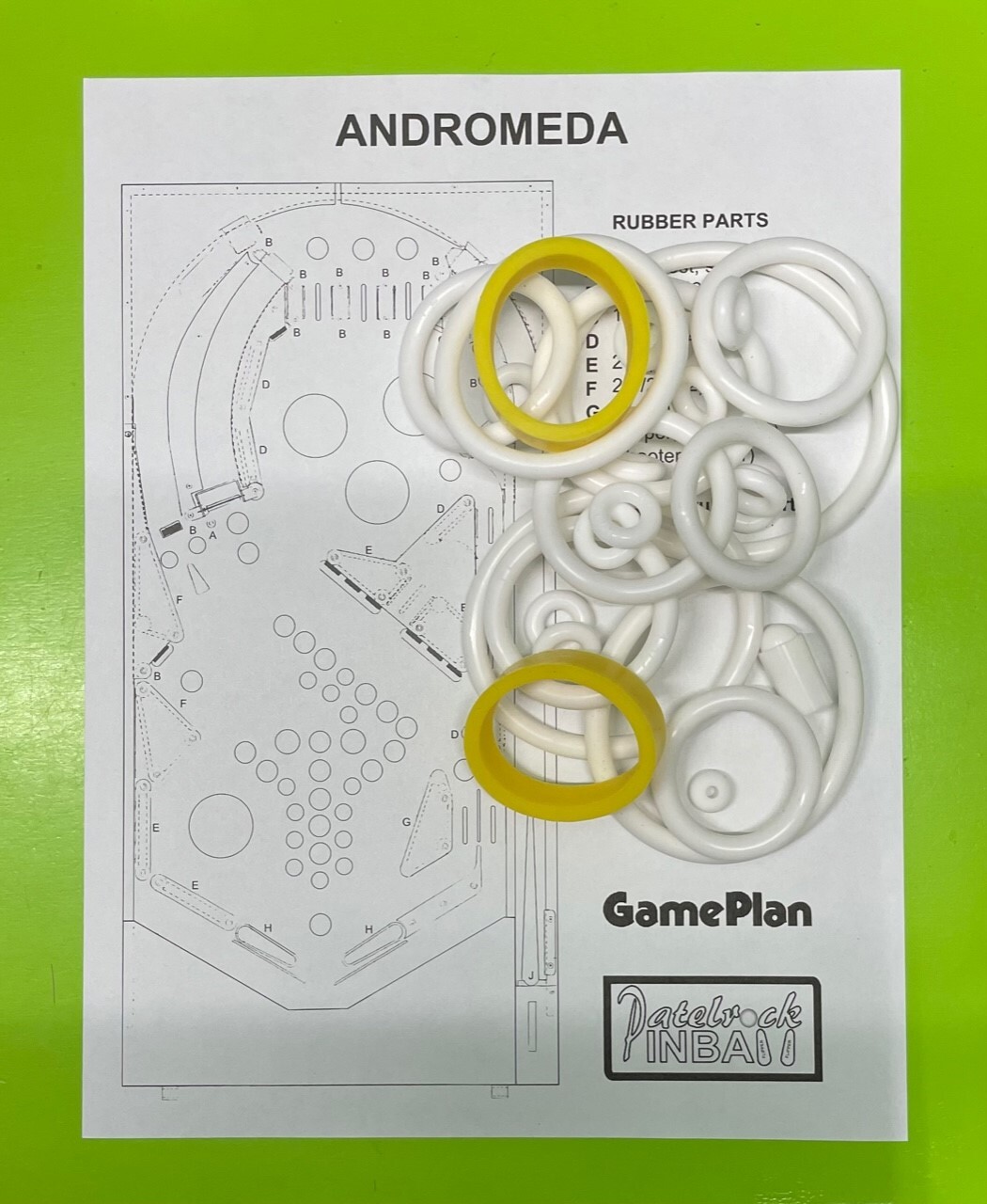 Game Plan Andromeda Pinball Machine SILICONE / RUBBER Ring Kit