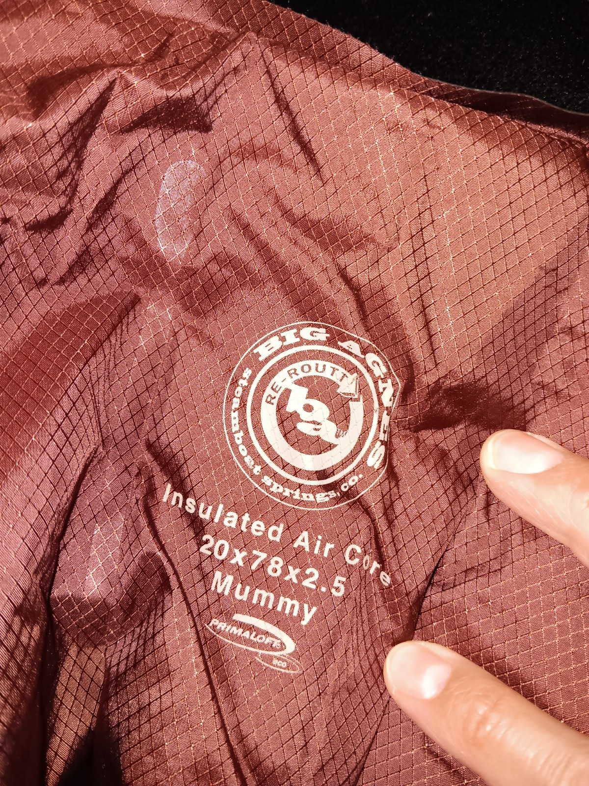 Big Agnes Insulated Air Core, Primaloft, Maroon, 20 X 78 X 2.5