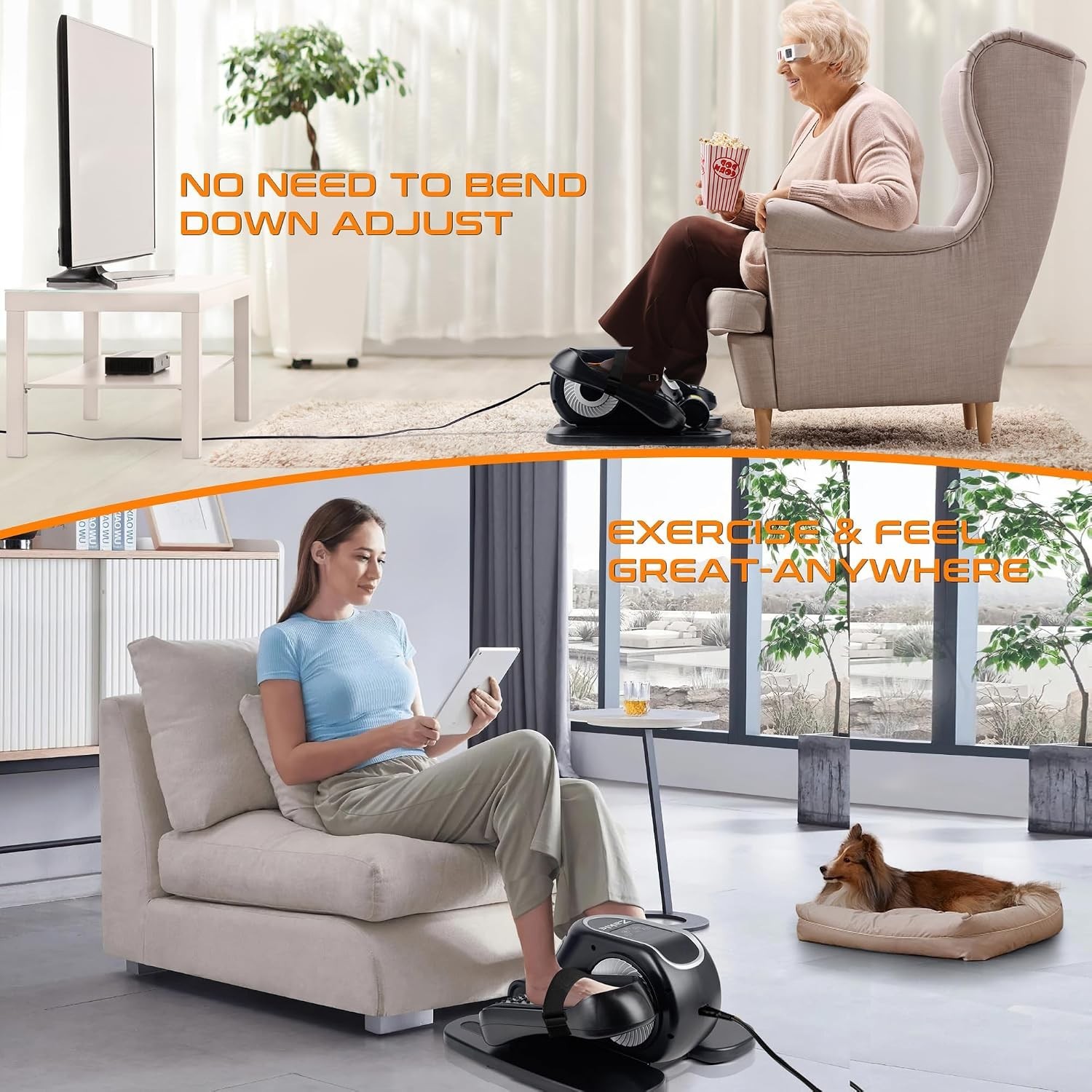 Under Desk Elliptical Machine, Electric Elliptical Training Machine w/Remote ...