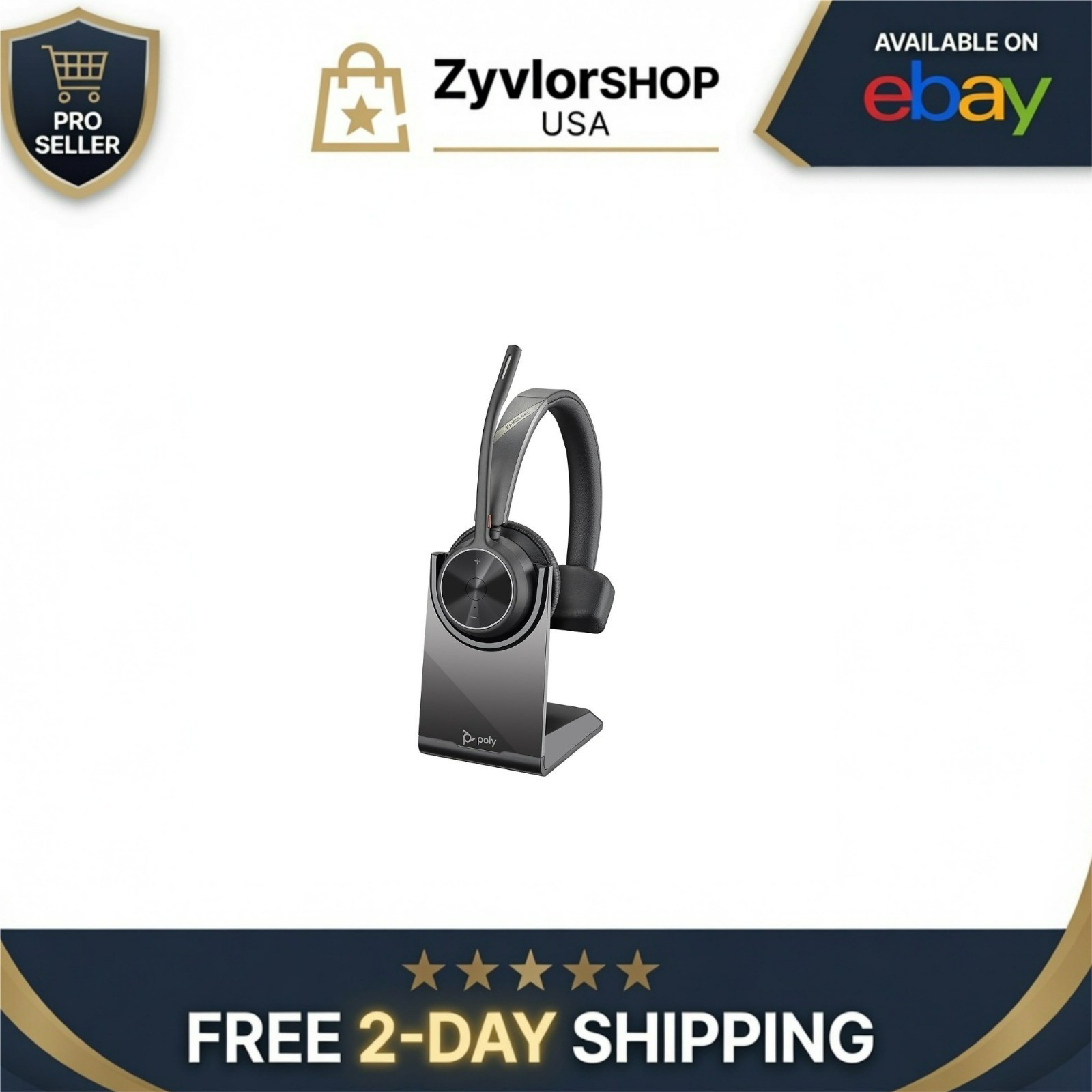 Poly Voyager 4310 UC Wireless Headset with Charge Stand - Bluetooth