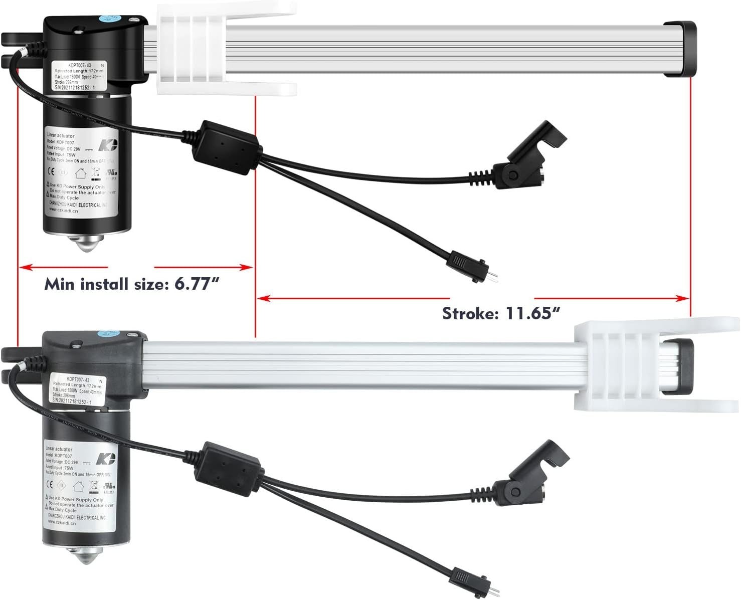 KDPT007-43 Kaidi Motor Linear Actuator for Power Recliner Electric Couch Chairs