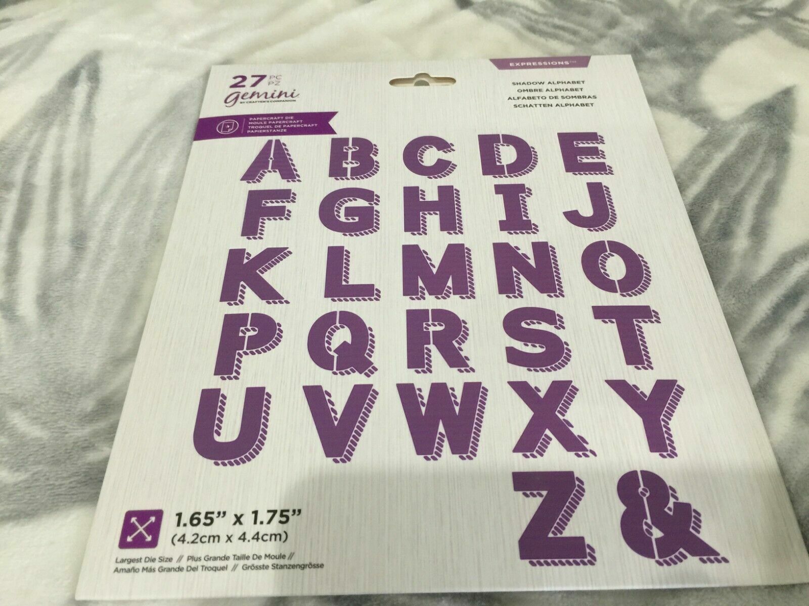 Crafter's Companion Gemini Shadow Alphabet Die Set New