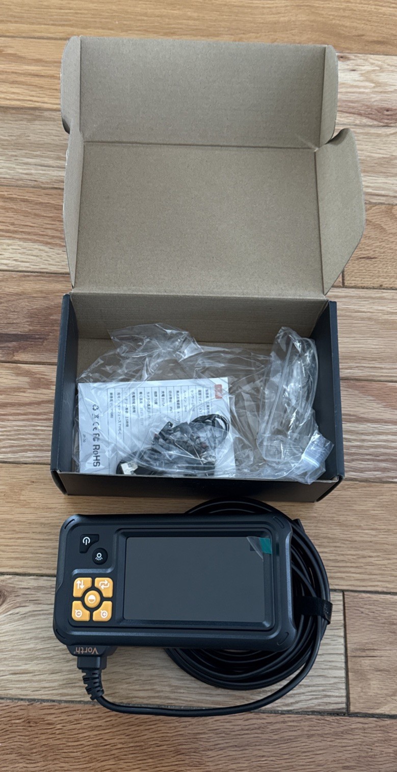 Vorth Endoscope Camera with Light, 4.3" IPS Screen 1080P Borescope with 8 LED...