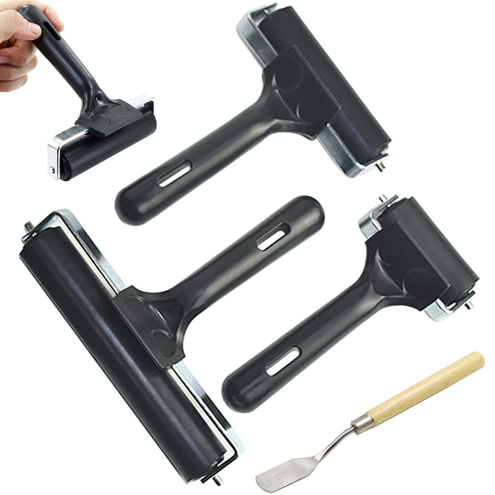 4 Pack Brayer Rollers Vinyl Rubber Roller for Cricut Maker Printing Inking