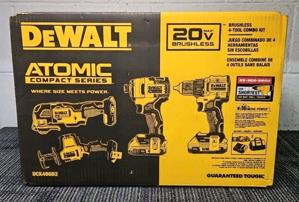 DeWalt Tools DCK486D2 Atomic Compact Series 20V MAX 4-Tool Combo Kit