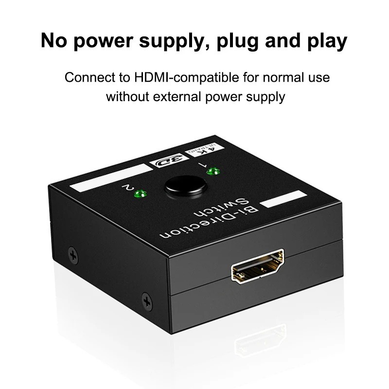 Bi-Direction HDMI Switch Switcher Splitter Cable 4K 2.0 HUB HDCP 2x1 1x2 In Out