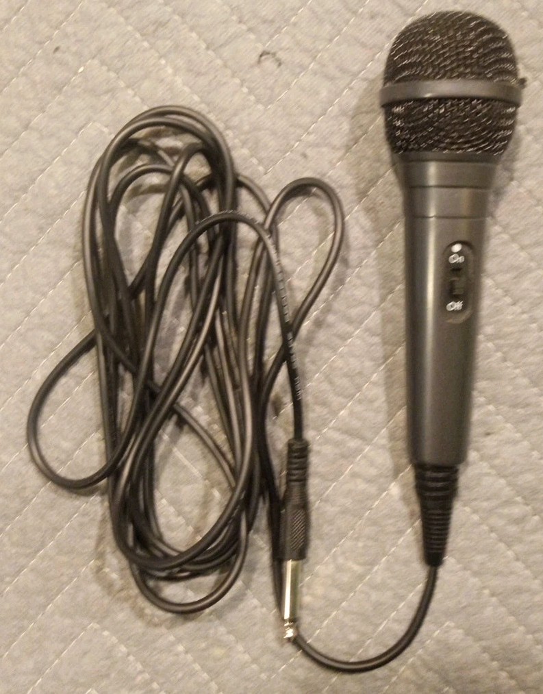 Wired Karaoke Microphone 10ft Cord 1/4 Large Connector Black Unbranded