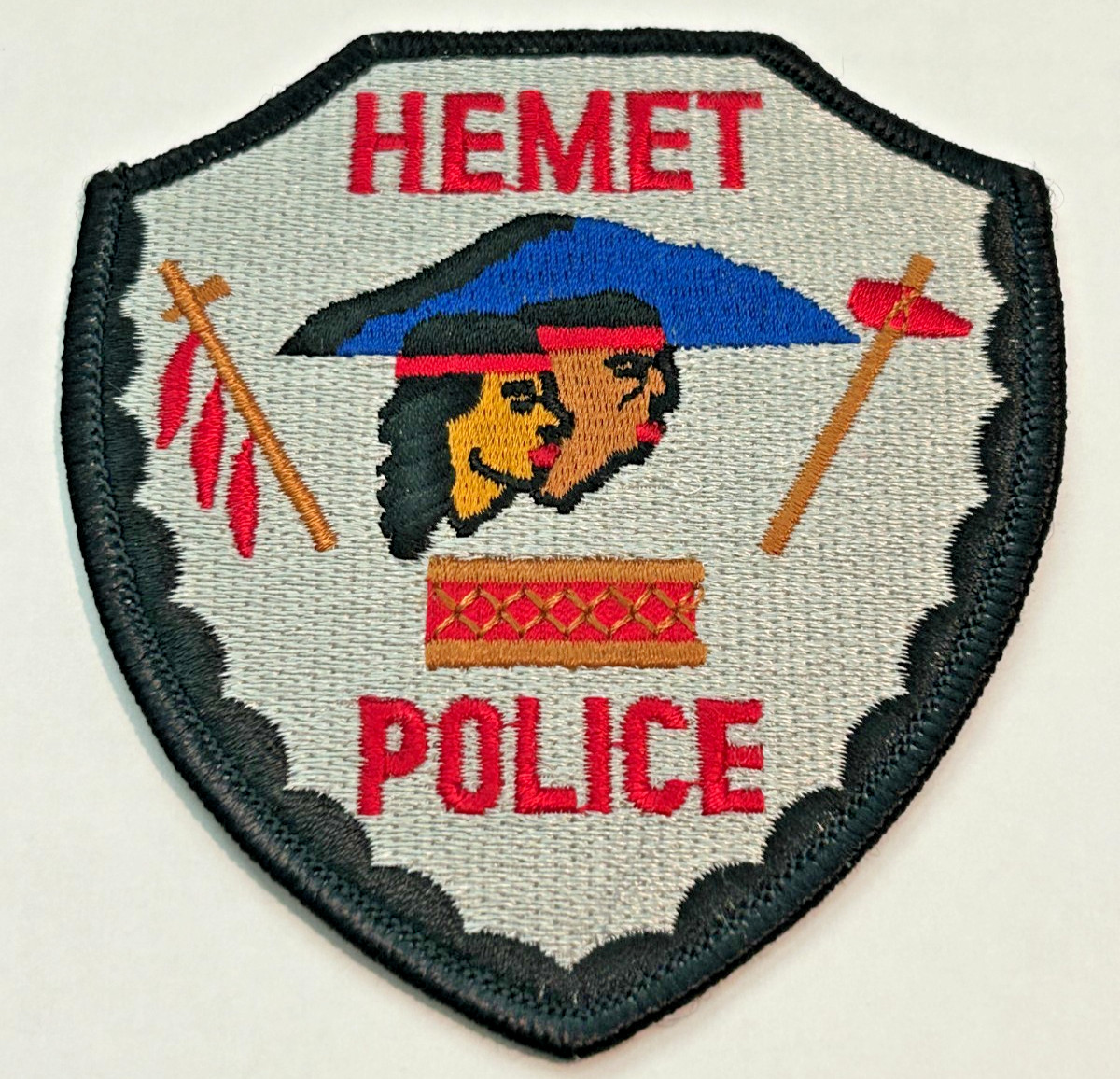Vintage Hemet California Police Blue Black Mountains Patch Unused