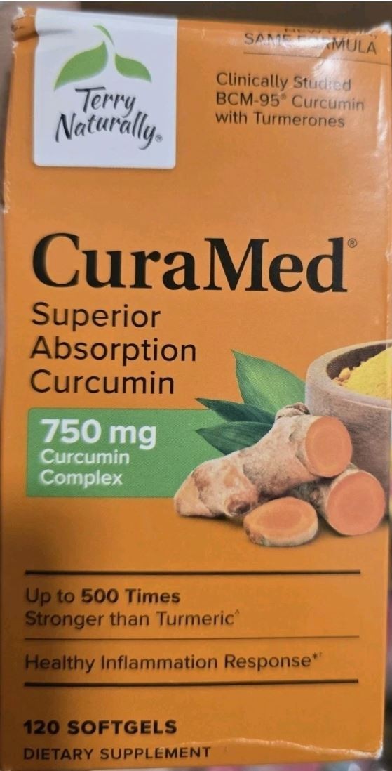 Terry Naturally CuraMed 750mg - Antioxidant Supplement 120 CT Exp 10 2027