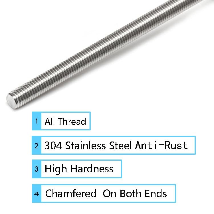 24Pack M3×250mm Length Threaded Rods with Hex Nuts,12Pcs M3×250mm 304