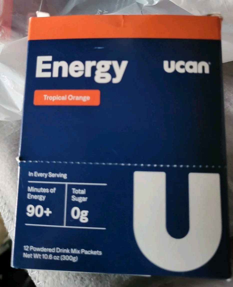 UCAN Energy Powder, Tropical Orange Sugar-Free Pre & Post Workout,12 Pcs