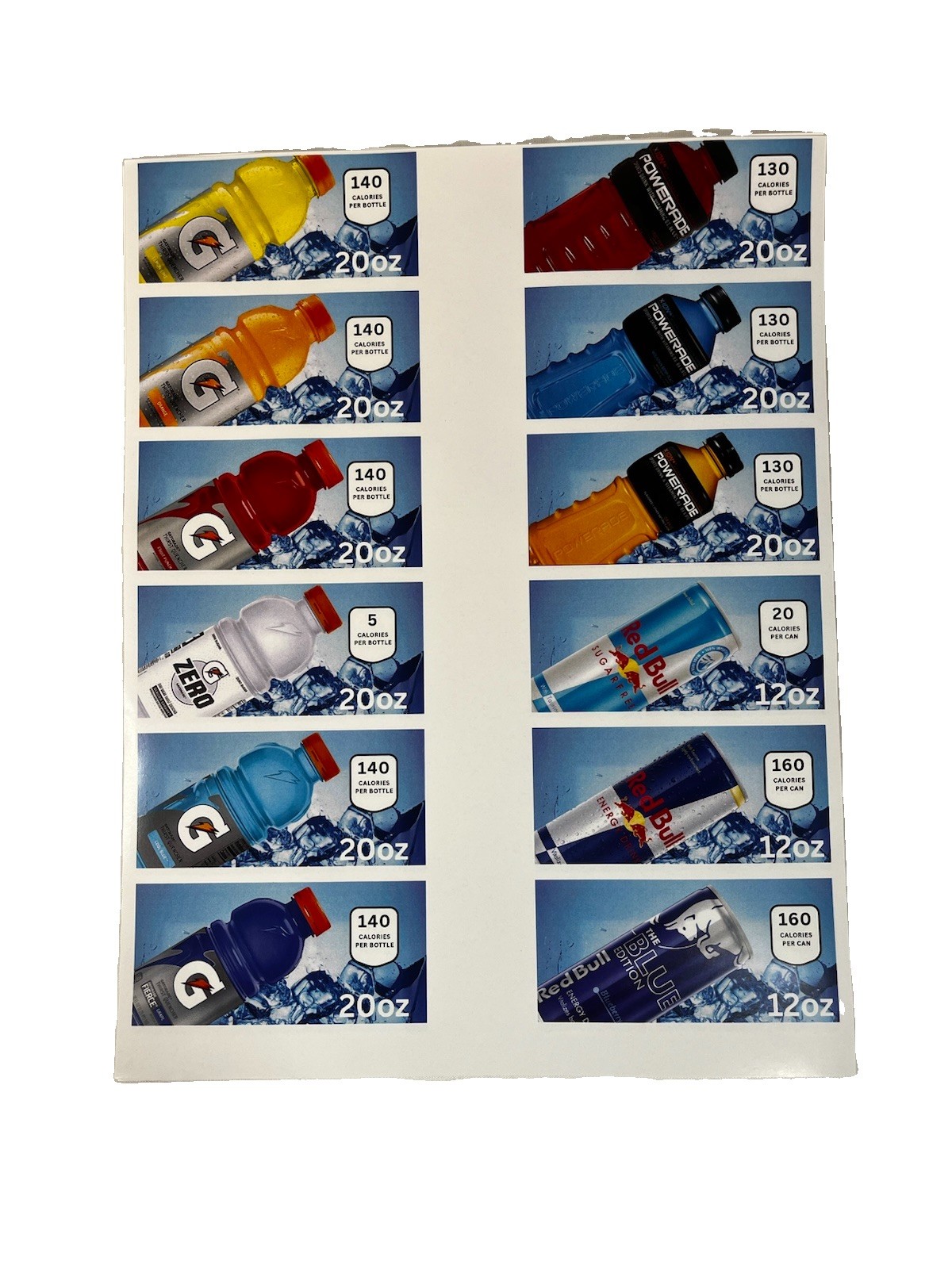 VENDO, DIXIE NARCO SODA VENDING MACHINE BEVERAGE LABEL - VARIETY PACK 121 Drinks