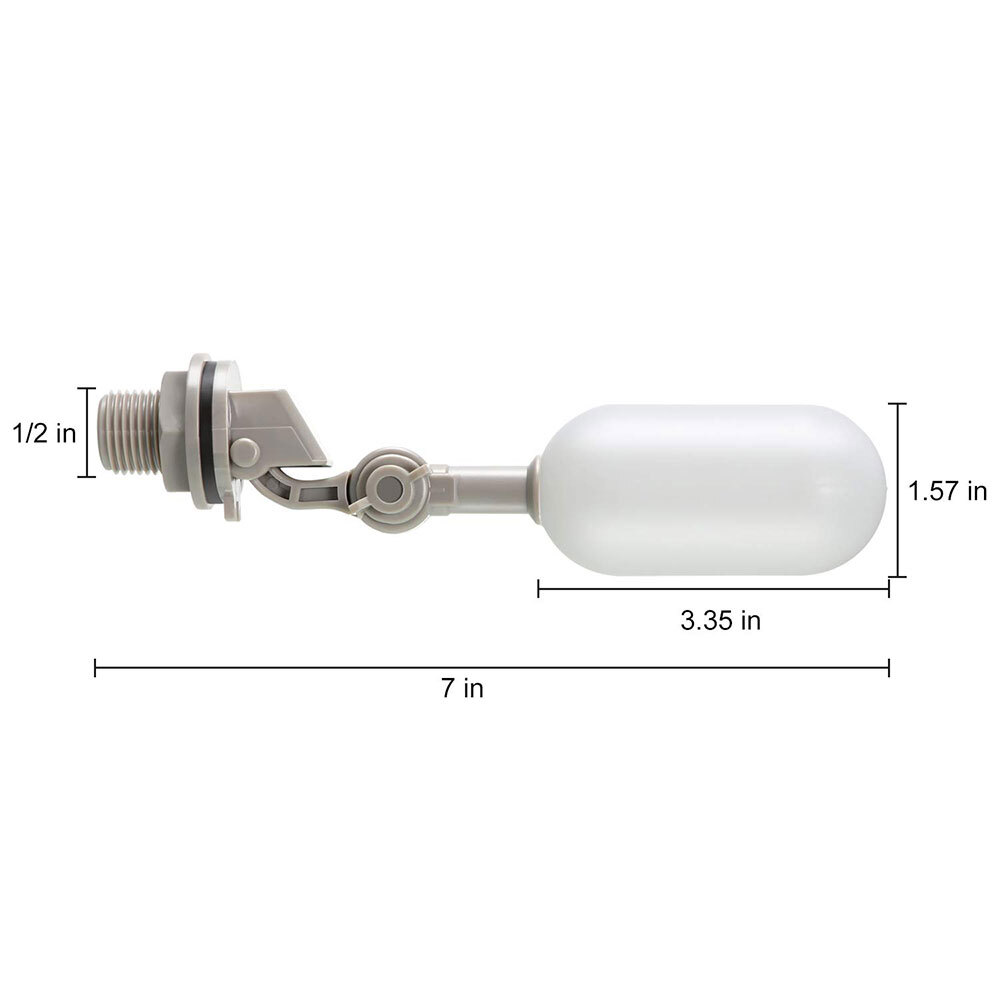 4 Pack Water Float Valve with Adjustable Arm Plastic Water Filter Float 1/2 Inch