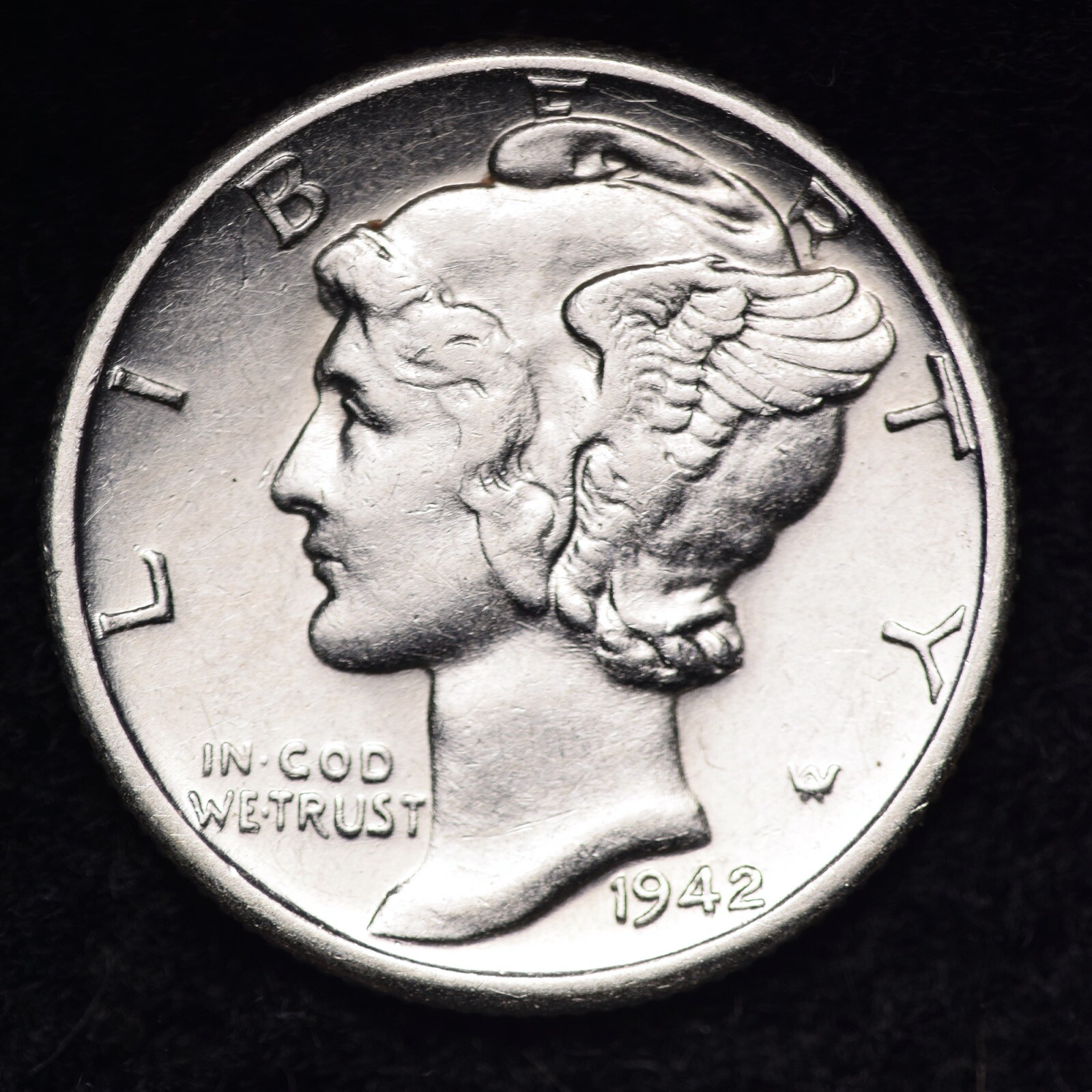 1942-D Mercury Silver Dime AU FREE SHIPPING