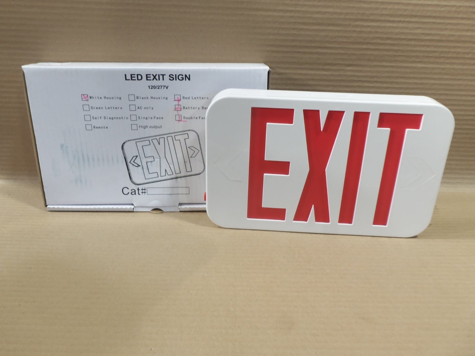 New in box LED Exit Sign LEDRBB-JR Fire Alarm LEDRBBJR