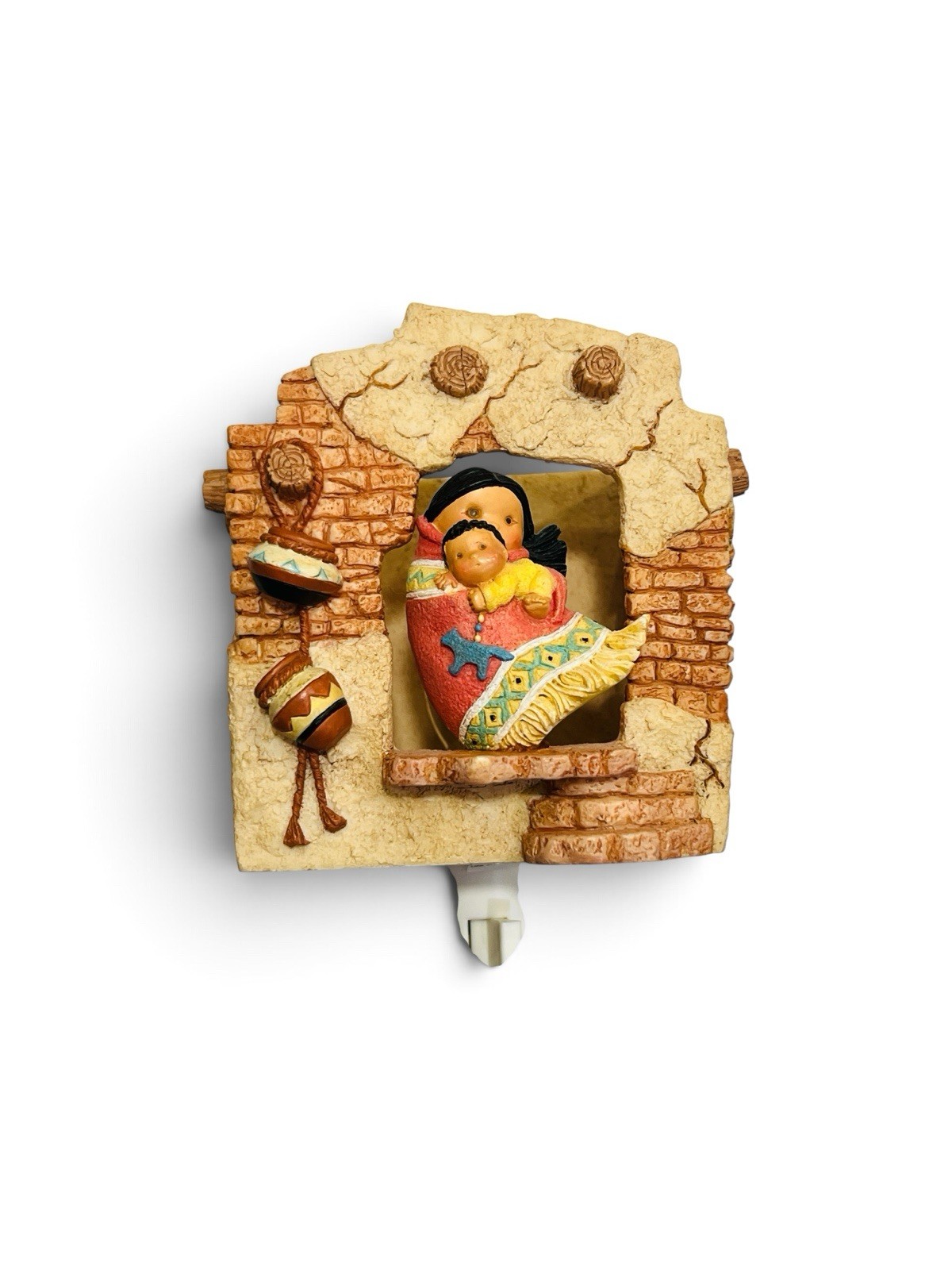 1996 Emesco Friends Of A Feather Pueblo Mother And Child Nightlight