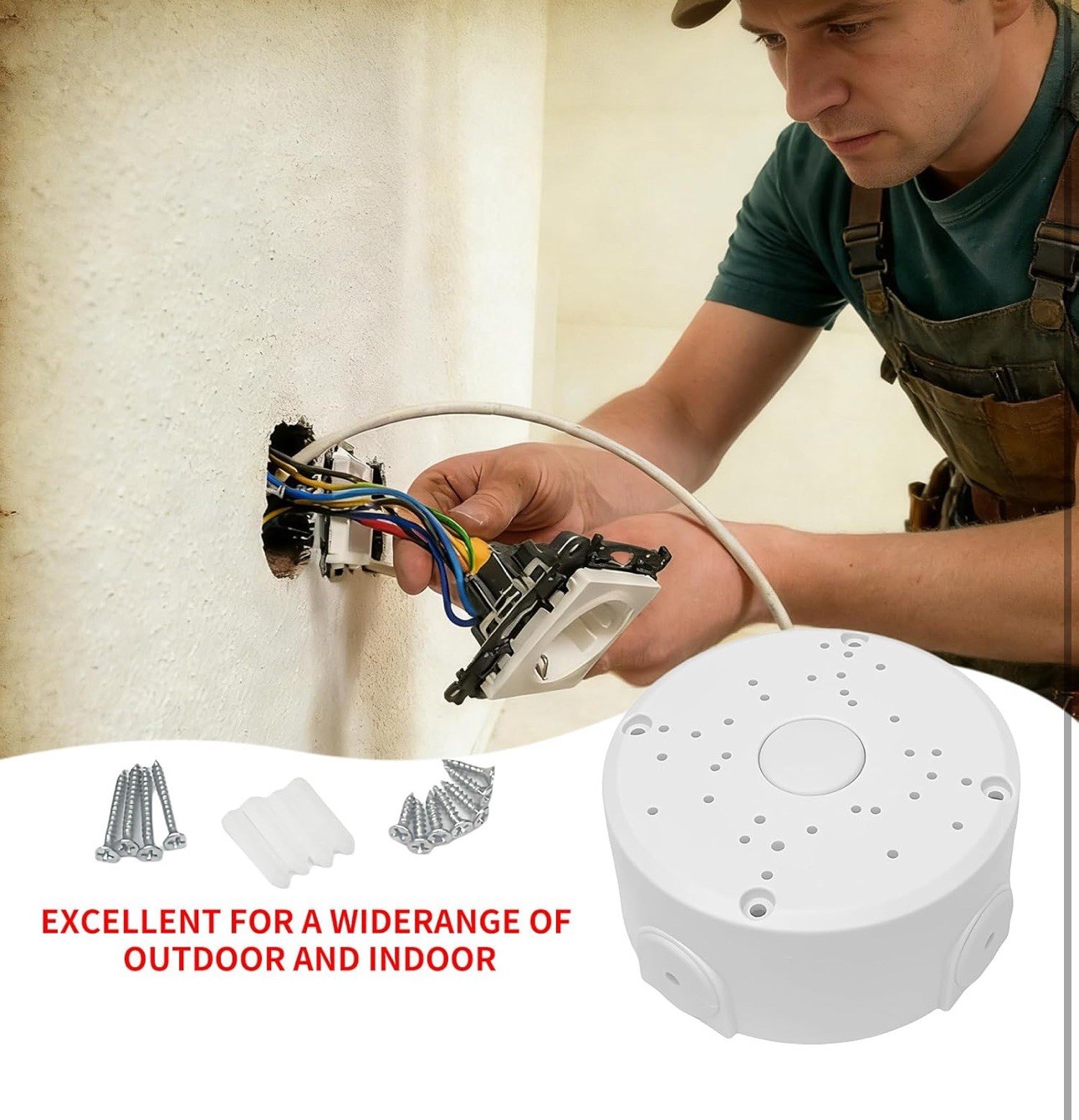 4 Pack Universal CCTV Junction Box Waterproof ABS for Dome Bullet Camera