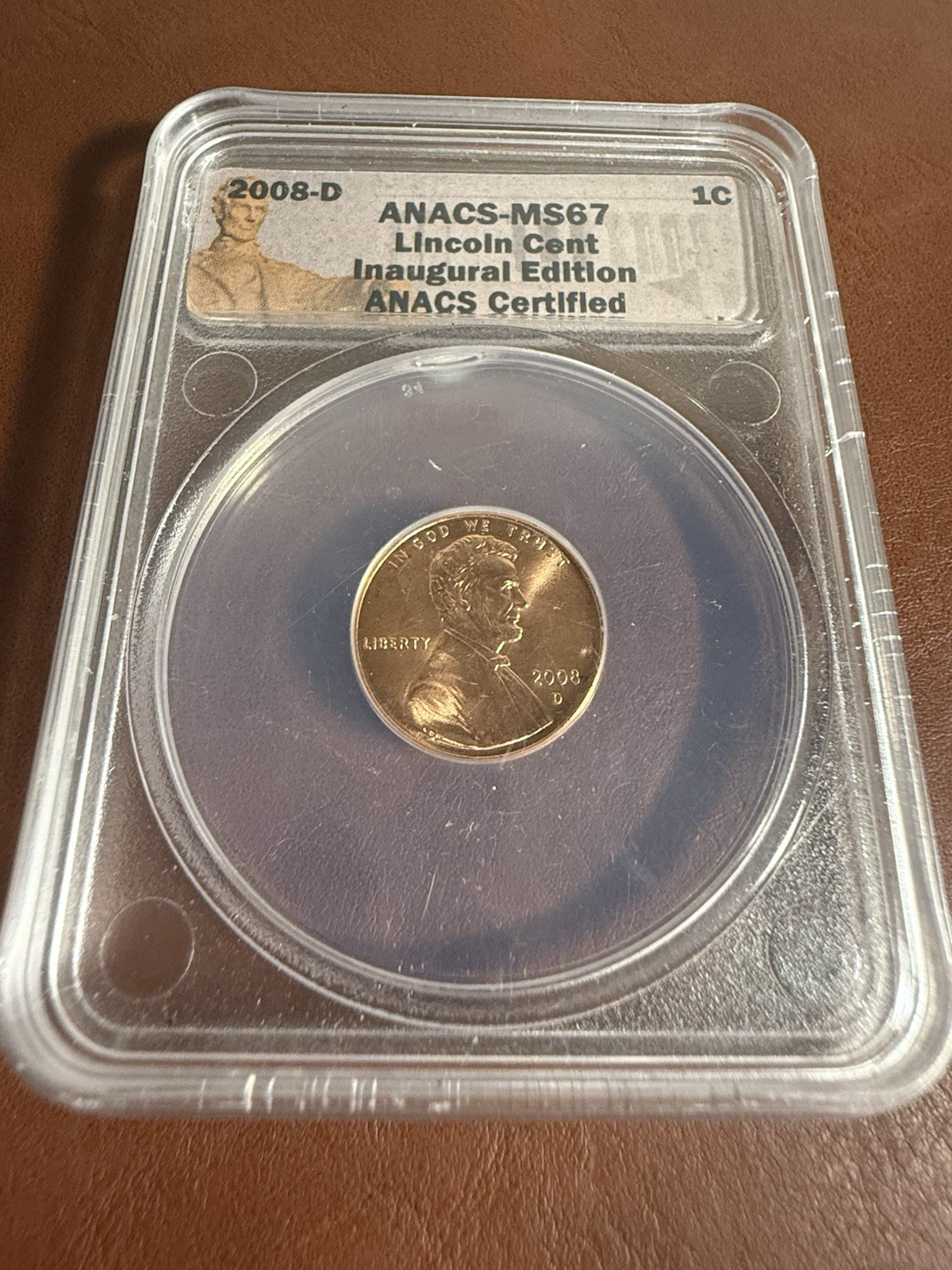 2008-D Lincoln Memorial Cent Penny ANACS MS67 RD Inaugural Edition Certified 1c