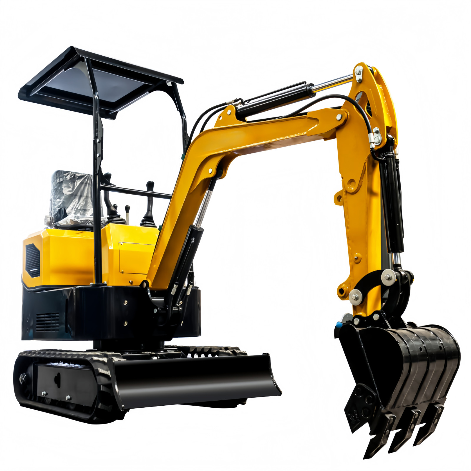 1 Ton Mini Excavator 13.5hp Crawler Hydraulic Mini Digger Gas Engine CA/NJ Pick