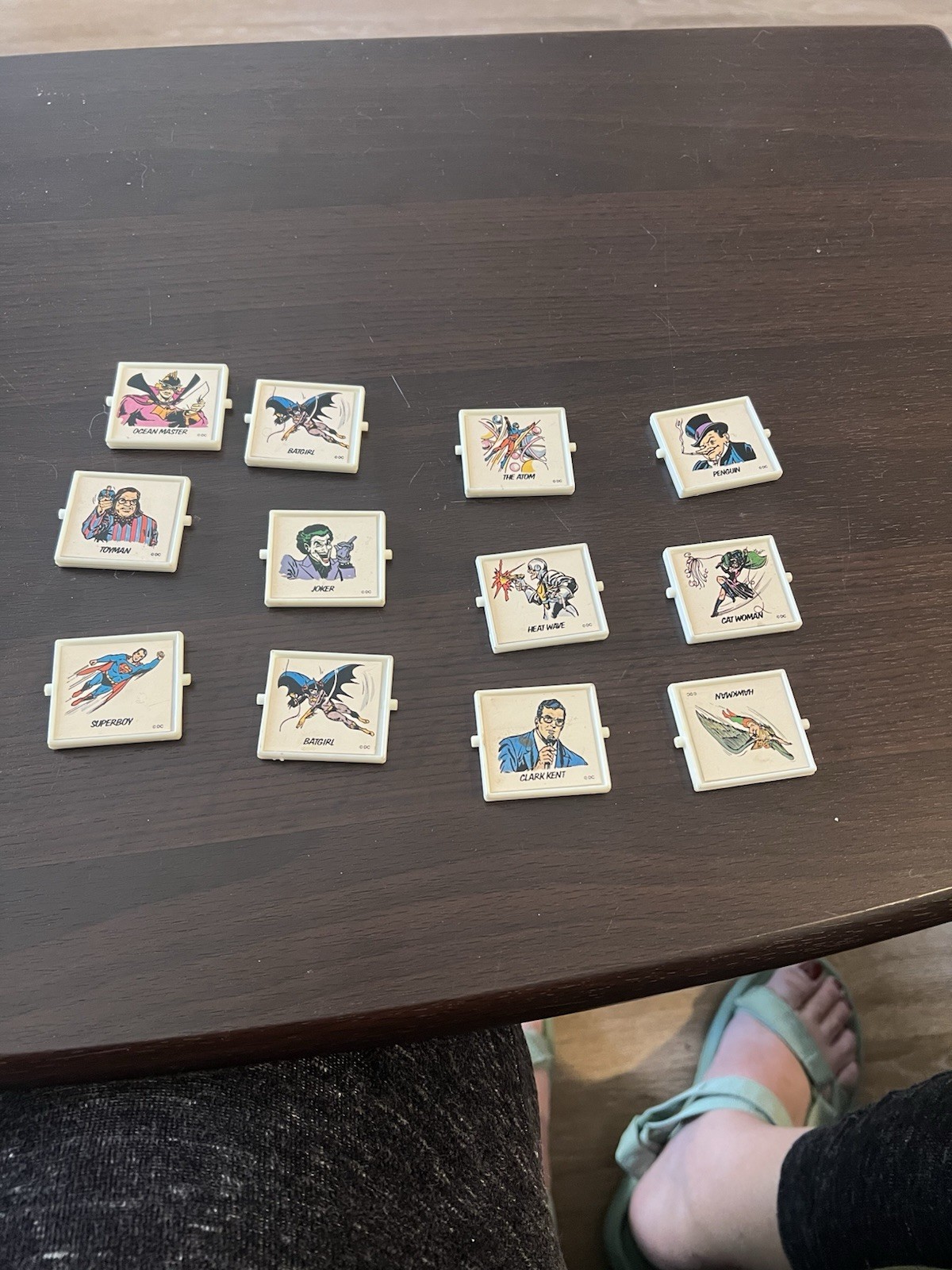 12 Vintage Superman Match Il Game Replacement Tiles IDEAL de comics U choose