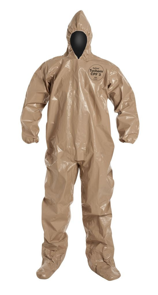 DUPONT C3122TTN2X000600 Tychem CPF3 Chemical / NBC Chem Suit w/Hood & Boots NEW