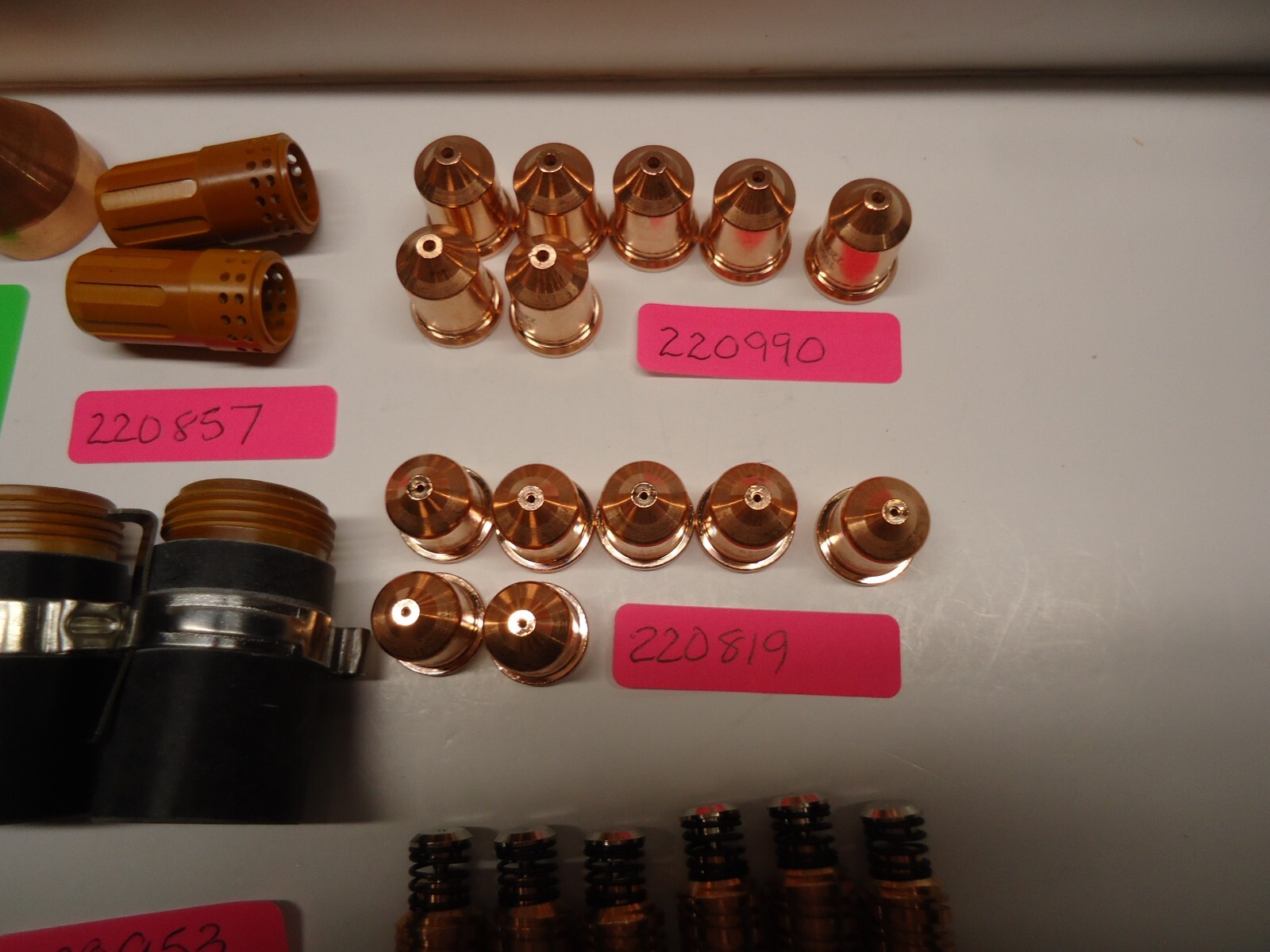 Small lot of plasma cutter consumables.
