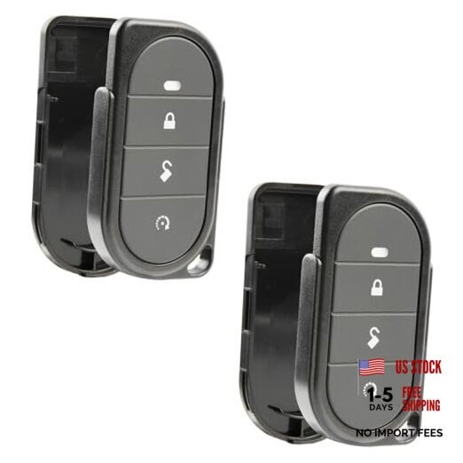 2X  Keyless Entry Remote Car Key Fob 4-Button Replacement Shell Case for Two
