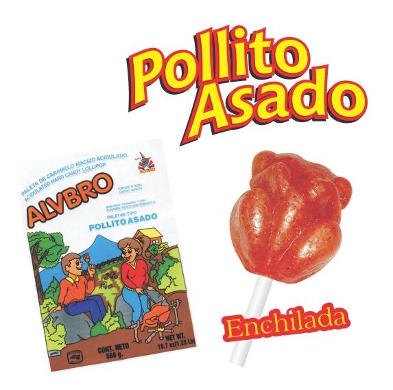 Pollito Asado Spicy Mexican Lollipops 40 Pieces